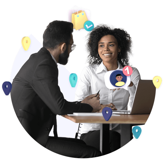 Deux personnes lors d’un entretien d’embauche.