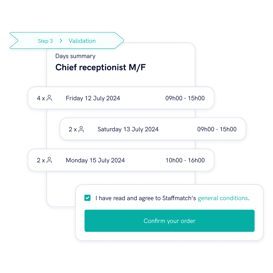 Illustration presenting the “Confirmation” feature.