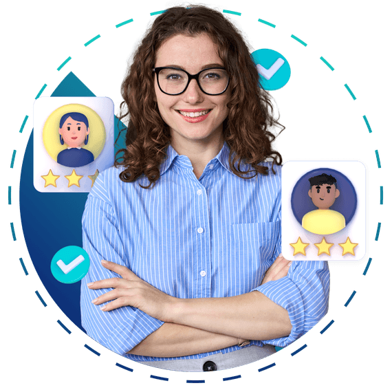 Woman with crossed arms.