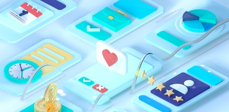 Illustration of diverse smartphones icons.