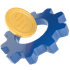 Cog and Staffmatch coin icon.
