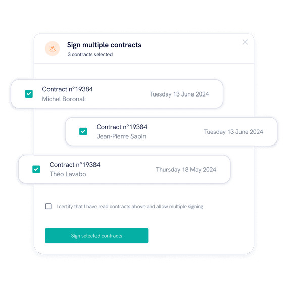 Illustration of the online contracts signing feature.