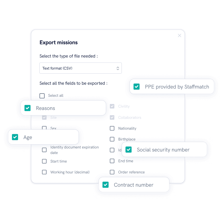 Illustration presenting the “Exports” feature.