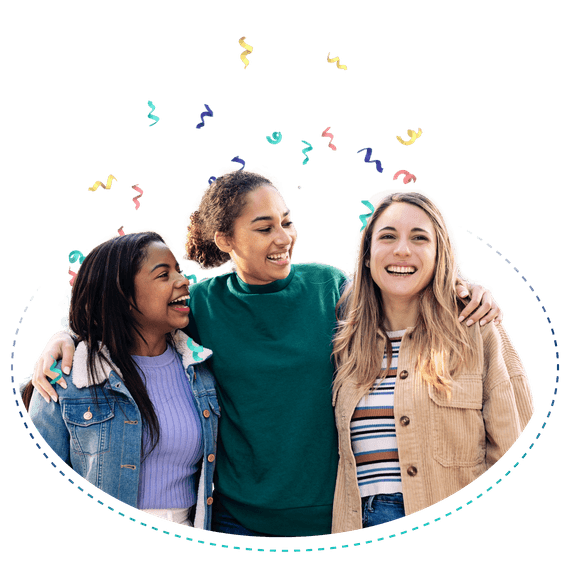 Three smiling women.