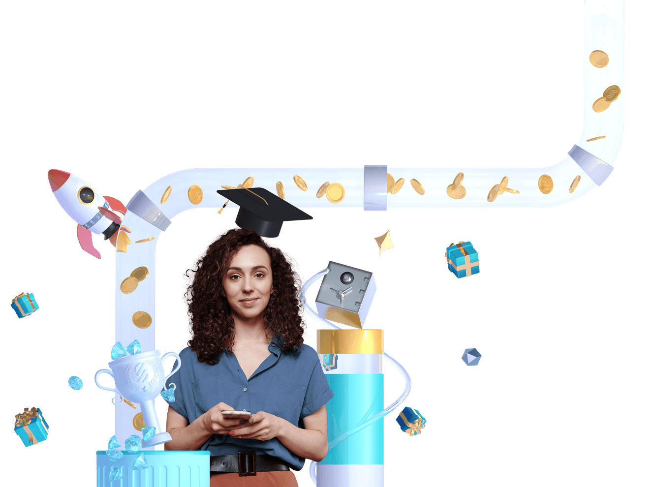 Woman holding her phone.