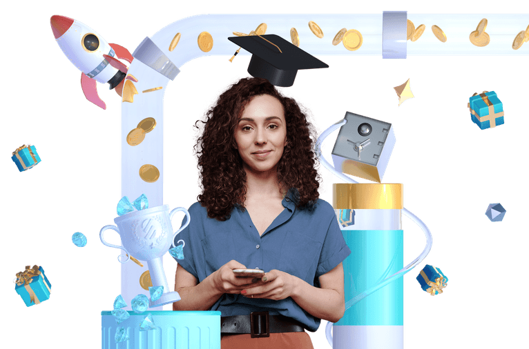 Woman holding her phone.