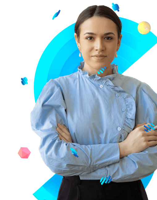 Woman with crossed arm.s