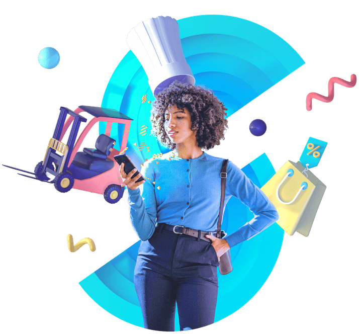 Woman holding her phone.