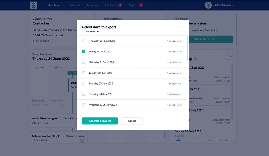 Screenshot illustrating the “Legal documents” feature.