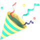 Party popper icon.